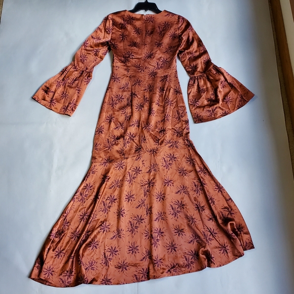 NWT$595 Cinq a Sept Kasha Firecracker Print Asymmetric Silk Midi Dress Sz XXS - Picture 15 of 16